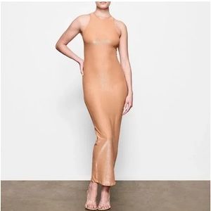 SKIMS Shimmer Maxi Tank Dress Umber Womens 3x